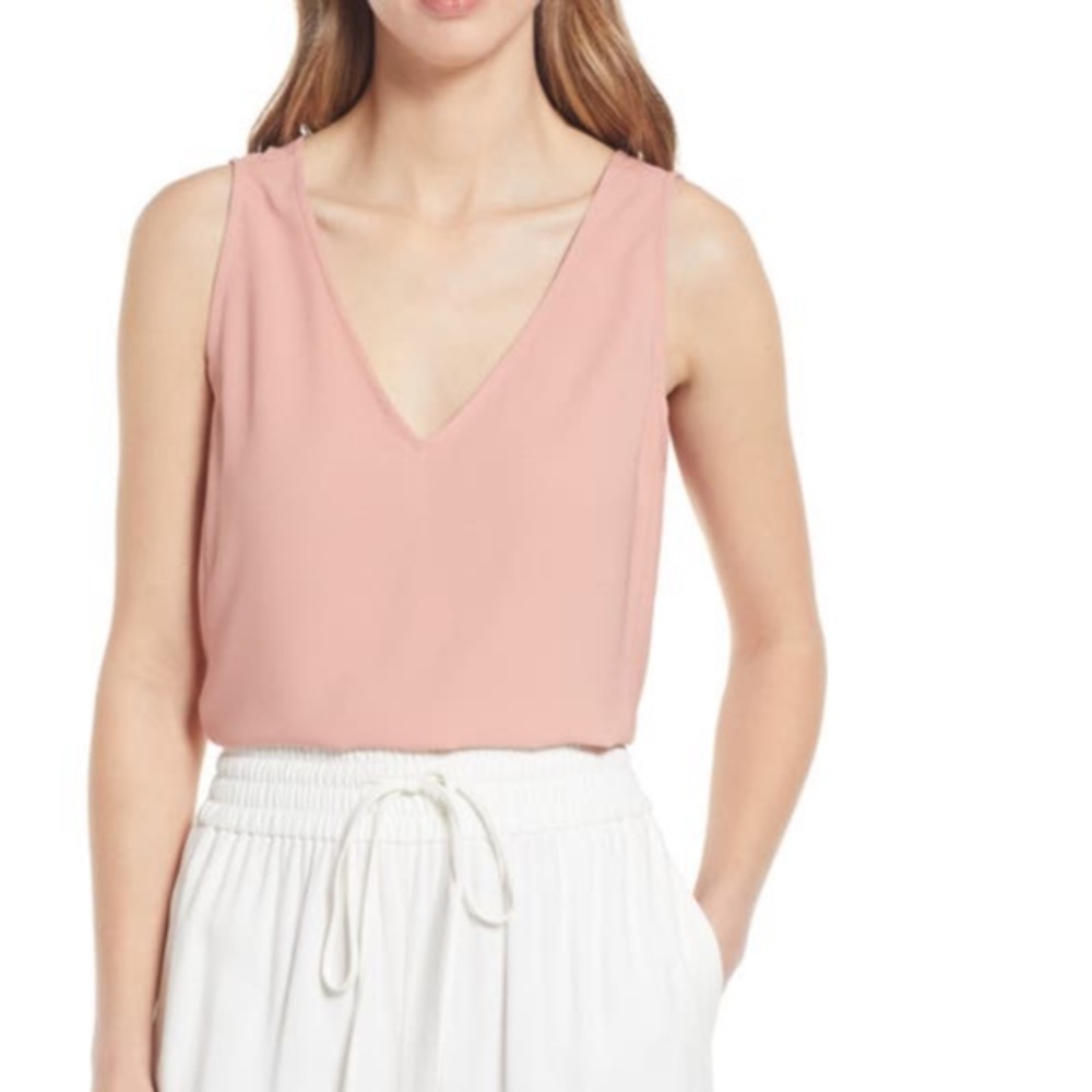 Nordstrom Blush Pink V-Neck Tank Top